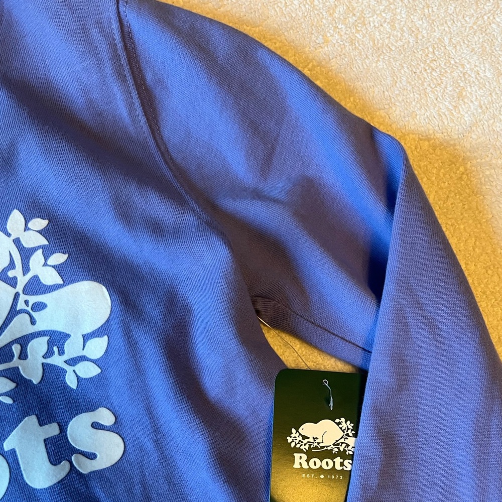 NWT Roots Kids Purple Cotton Hooded Dress, Long Sleeve, Sz 7-8 - Picture 3 of 4
